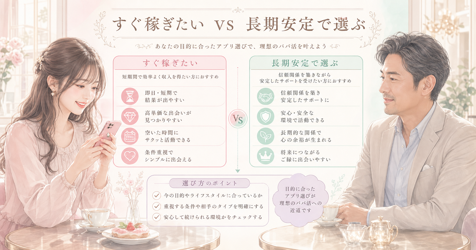 すぐ稼ぎたい vs 長期安定で選ぶ