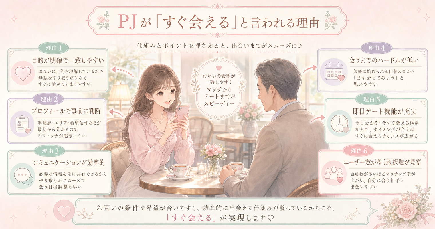 PJが「すぐ会える」と言われる理由