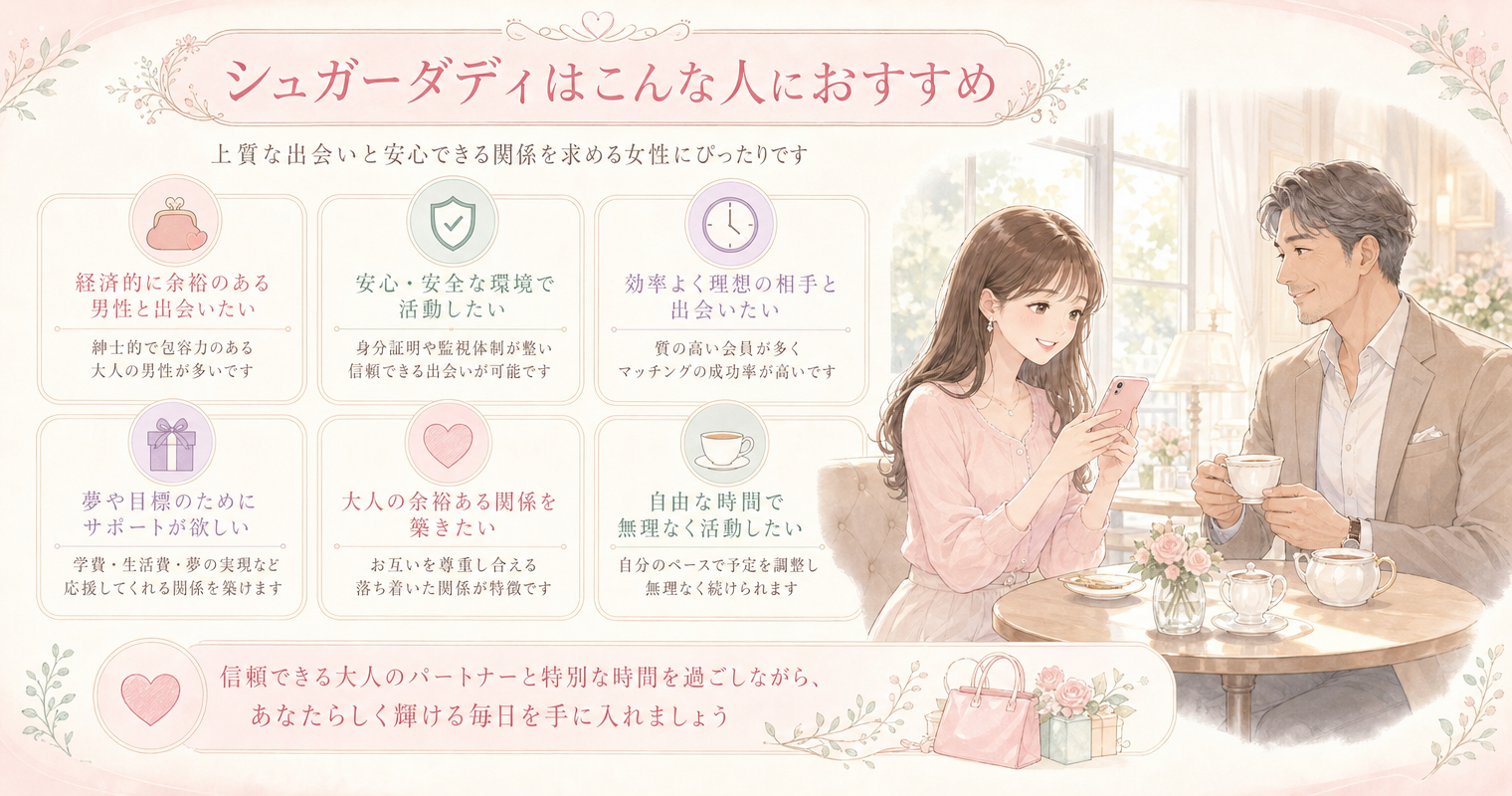 シュガーダディはこんな人におすすめ