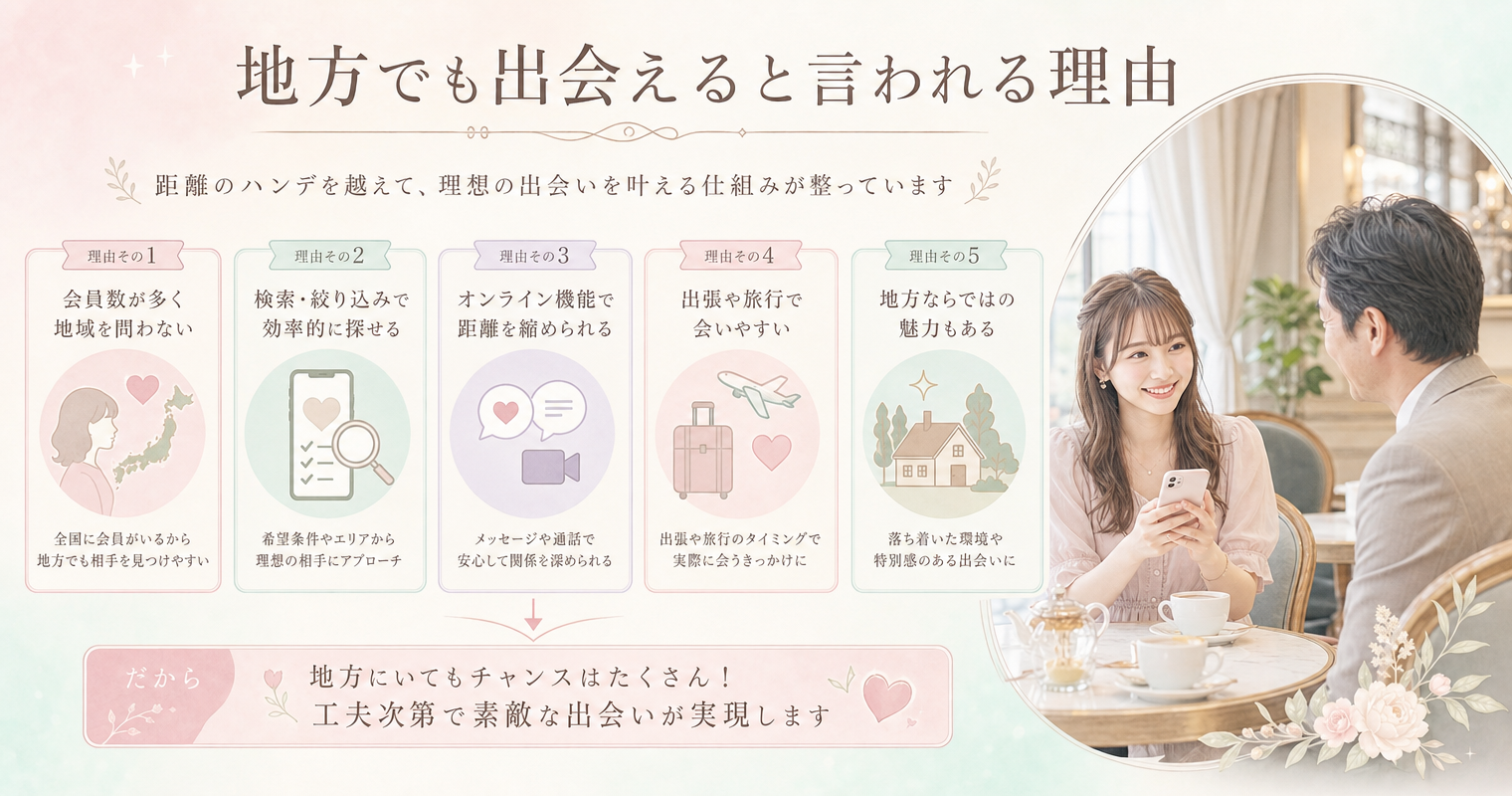 地方でも出会えると言われる理由